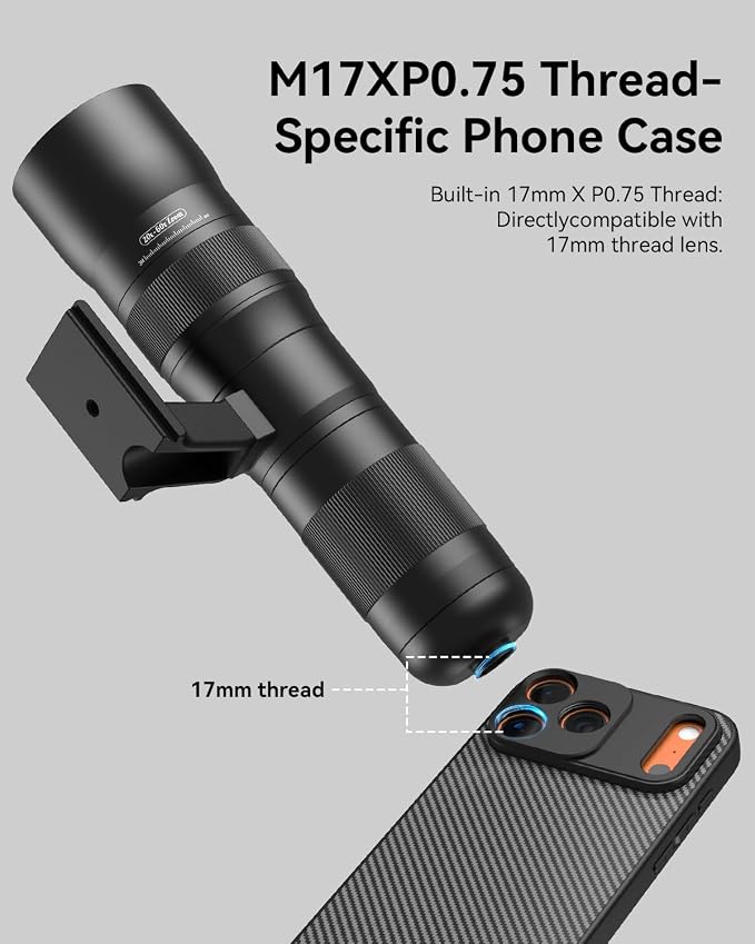 20-60X Zoom Telephoto Lens for iPhone 17 Pro Max, Evil Eye High Power HD Telephoto Phone Lens with Phone Case - Image 4
