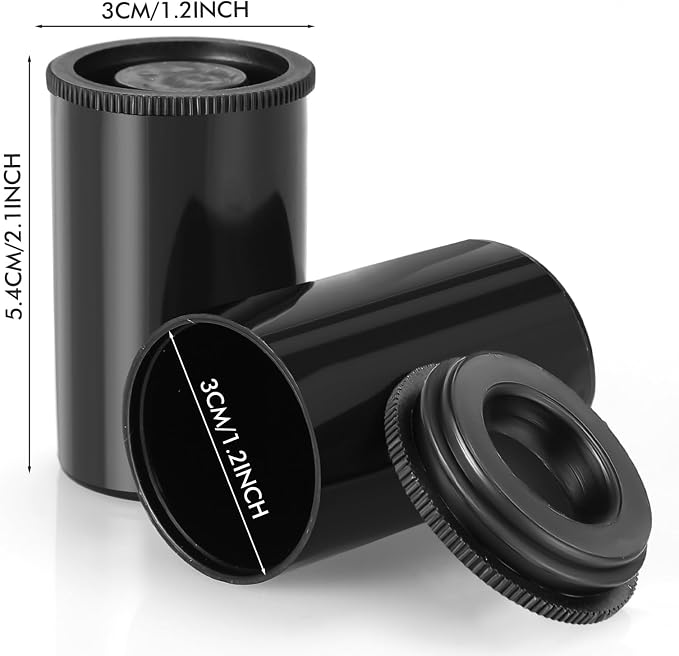 JOVITEC 100 Pcs Plastic Film Canister Holder 35 mm Empty Camera Reel Containers Storage Containers Case with Lids for Small Accessories Fish Hook Film Beads(Black) - Image 5