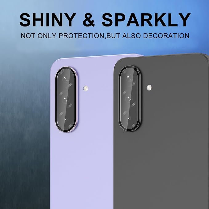 for Samsung Galaxy A36/A56 Camera Lens Protector, Individual Metal Ring Tempered Glass Lens Cover, [Strong Adsorption] Scratch Resistant Ultra-Thin HD Clear Lens Cover, 1 Set-Black - Image 6