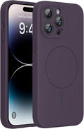 Miracase Silicone & Magnetic for iPhone 14 Pro Case, Purple | Compatible with MagSafe, Soft Microfiber Lining, Premium Silicone Cover Shockproof Drop Protection Phone Case for 14 Pro by Miracase