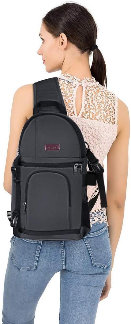 MOSISO Camera Sling Bag, DSLR/SLR/Mirrorless Camera Case Camera Backpack | Shockproof Photography Bag with Tripod Holder&Removable Modular Inserts Compatible with Canon/Nikon/Sony/Fuji, Space Gray - Image 6