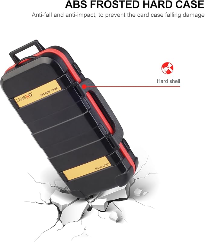LENSGO Camera Battery Memory Card Case, Memory Card Hard Protector Case Professional Water-Resistant Anti-Shock Camera Battery Card Storage Box for 2 Camera Batteries 4 SD Cards 2 CF Cards 8 TF Cards, - Image 8