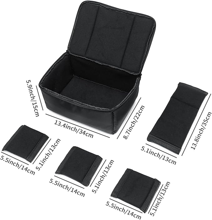Camera Insert Bag Camera Case, Water Resistant Camera Bag Insert Portable Inner Bag, Shockproof DSLR SLR Cameras Padded Storage Bag, Inner Case Bags (Black) - Image 2