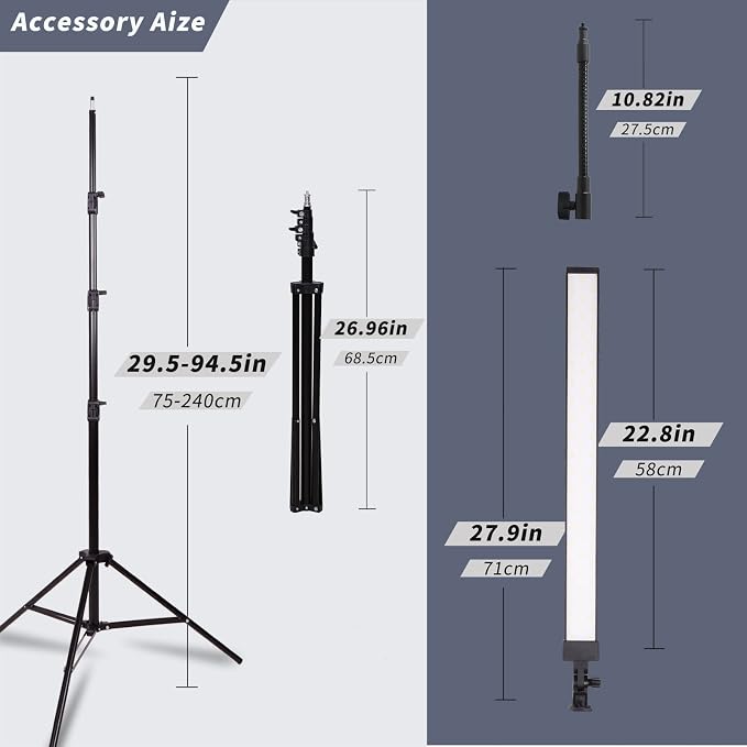 Photography Studio LED Lighting Kit with Light Stand Bag Soft Tube for Beauty, Eyebrow, Tattoo, Makeup, Dentistry, Eyelash, Portrait, Product Photography Fill Light - Image 2