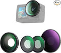 NEEWER ND Lens Filter Accessories Kit Compatible with DJI Osmo Action 5 Pro/4, HD Variable ND8-32 + CPL + Black Diffusion 1/4 for Mist Cinematic Effect + 185° Wide Angle Lens, FL-53 by Neewer