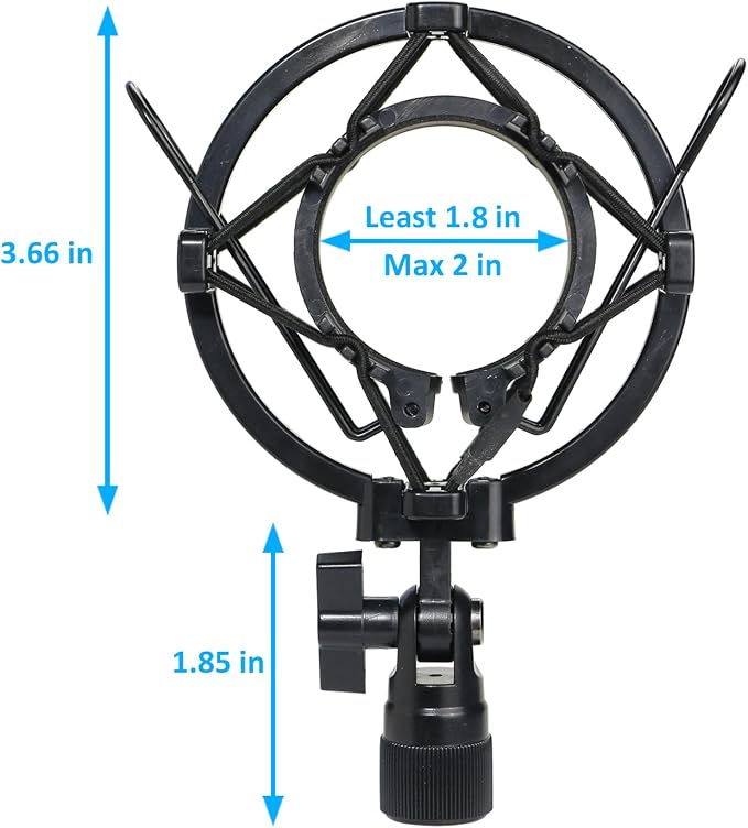 YOUSHARES AT2020 Shock Mount, Microphone Shock Mount Reduces Vibration Noise for Audio Technica AT2020 AT2035 ATR2500 Condenser Mic - Image 2