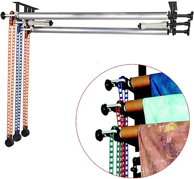 NEEWER Photography 3 Roller Wall Mounting Manual Background Support System with 2 x Tri Fold Hook, 6 x Expand Bar, 3 x Chain, Load Capacity per Roller: 22lb/10kg - Image 3