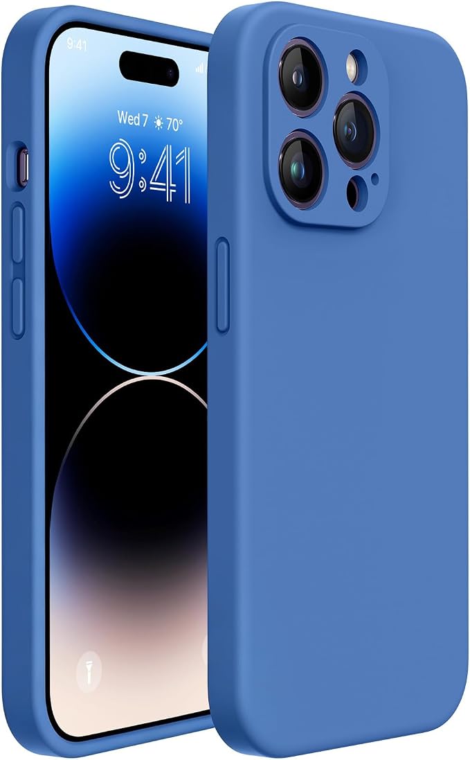 Miracase Silicone for iPhone 14 Pro Case, Sky Blue | Soft Anti-Scratch Microfiber Lining, Premium Silicone Cover Shockproof Drop Protection Phone Case for 14 Pro by Miracase