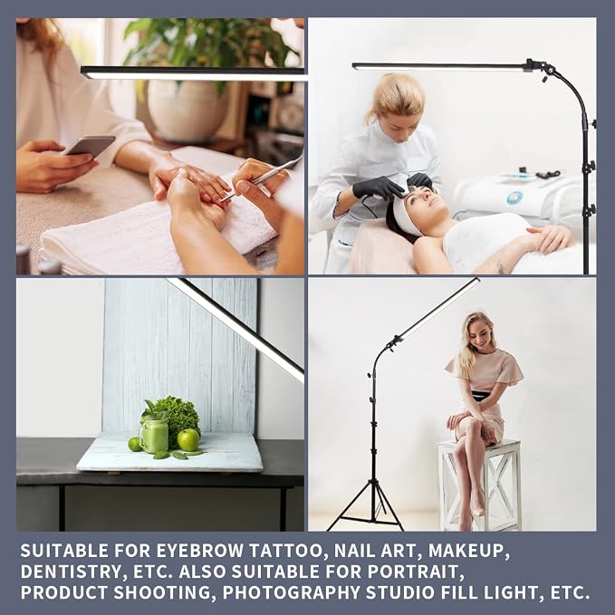 Photography Studio LED Lighting Kit with Light Stand Bag Soft Tube for Beauty, Eyebrow, Tattoo, Makeup, Dentistry, Eyelash, Portrait, Product Photography Fill Light - Image 4