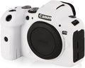 Camera Case for Canon R6 R6II - Silicone Protective DSLR Skin Cover, Detachable Cage, Shockproof, Dustproof (White) by STSEETOP