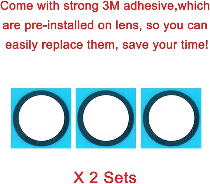 2 Sets Rear Back Camera Lens Glass Replacement for Samsung Galaxy S25+ Plus 6.7-inches with pre-Installed Adhesive and Reparing Toolkit - Image 4