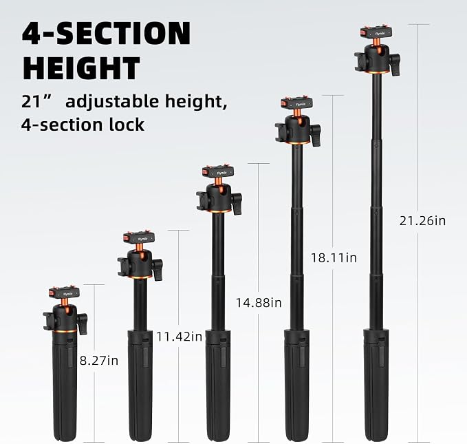Tripod for Insta360 X5 ACE Pro 2 X6, 21” Selfie Stick Quick Release Extension Rod Mini Table Desk Portable Handle Grip Stand with Cold Shoe for Insta 360 X5 X6 X4 Air, ACE Pro 2 Accessories - Image 5