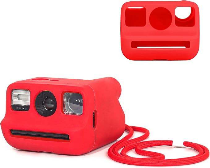 Silicone Case for Polaroid Go/Go Gen 2 Instant Print Camera, Red | Protective Cover for Polaroid Go, Soft Silicone Case, Travel Cover Storage Bag, Wrist Strap, All-Round Protection, No Camera by wogozan