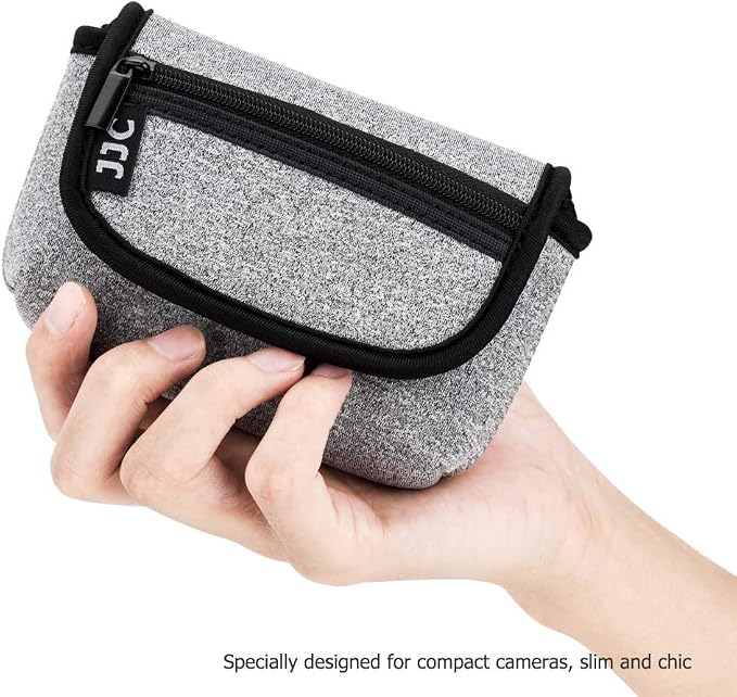 JJC Compact Camera Case Pouch for Sony DSC-W830 W810 W800 Canon SX620, Grey | for Sony RX100 VII VI VA IV Kodak Ektar H35N Pixpro FZ45 Canon SX610 SX720 ELPH 190 ELPH 180 & More, Neoprene Material - Image 7