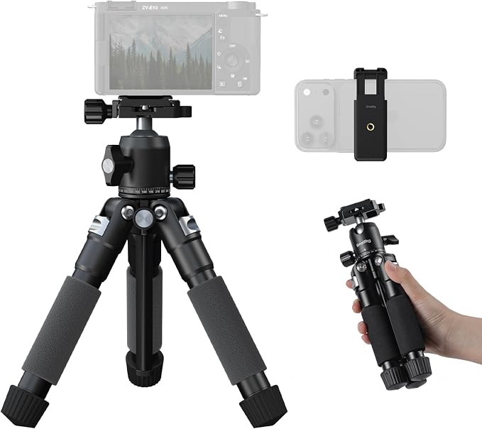 SmallRig VT-20Pro 21.2"/ 53.8cm Mini Tripod for Camera and Phone, Aluminum Alloy Small Desktop Tripod with 360° Ball Head, Table tripods Load Up to 11lb / 5kg by SmallRig