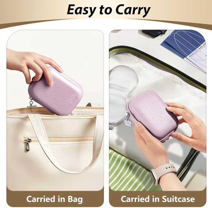 Digital Camera Case for KODAK PIXPRO FZ55/FZ45, Case Only, Purple | Fits CAMKORY DC403 and Canon PowerShot ELPH 360 HS Compact Digital Cameras, Small Hard Shell Camera Pouch with Mesh Pocket - Image 8