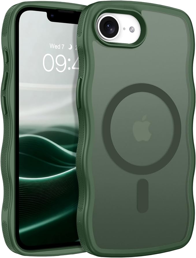 BENTOBEN Magnetic for iPhone 17e Case,Cute Wavy Frame [Compatible with MagSafe] Translucent Matte Anti-Slip Bumper Women Girls Boys Men Shockproof Drop Protective Phone Cover for iPhone 17e,Green - Image 9
