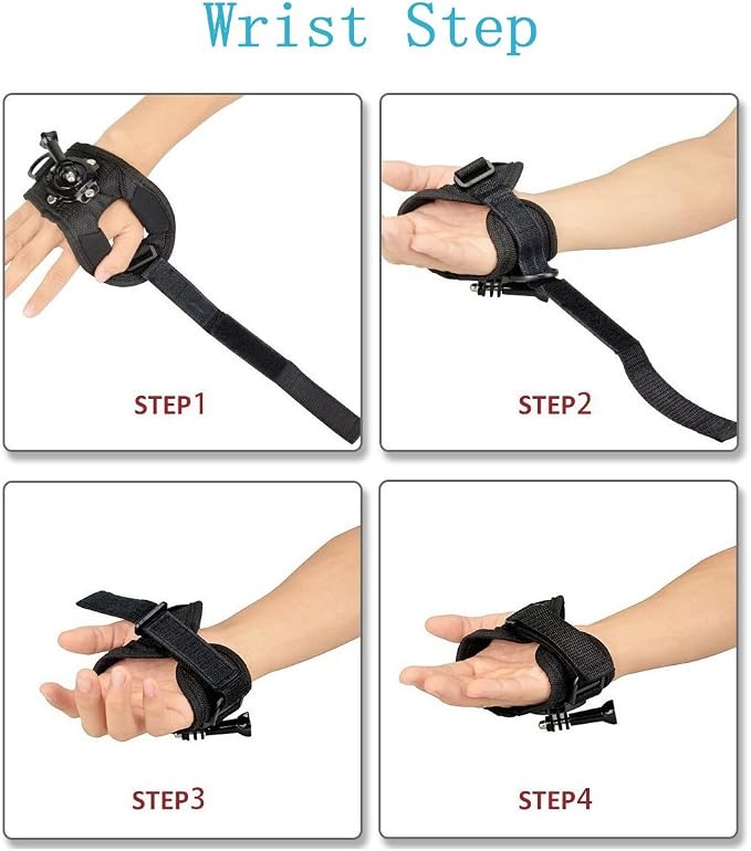 360 Degree Rotation Hand Strap Mount Wrist Strap Belt Compatible with GoPro HERO11 10 9 8 7/AKASO EK7000/Brave 4 8 7 LE/V50X/V50/Dragon Touch/VEMONT/WOLFANG/HLS/Exprotrek/Surfola/Jadfezy | Compatible with GoPro Hero 13 12 11 10 9 8 7/AKASO EK7000/Brave... - Image 6