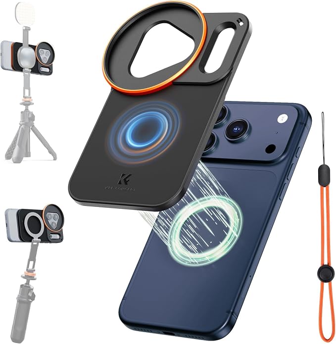 K&F CONCEPT Double-Sided Magnetic Lens Filter Mount Adapter | Compatible with iPhone 17 Pro Max and 58mm Threaded Filters, iPhone Filter Mount, FA101 by KFCONCEPT