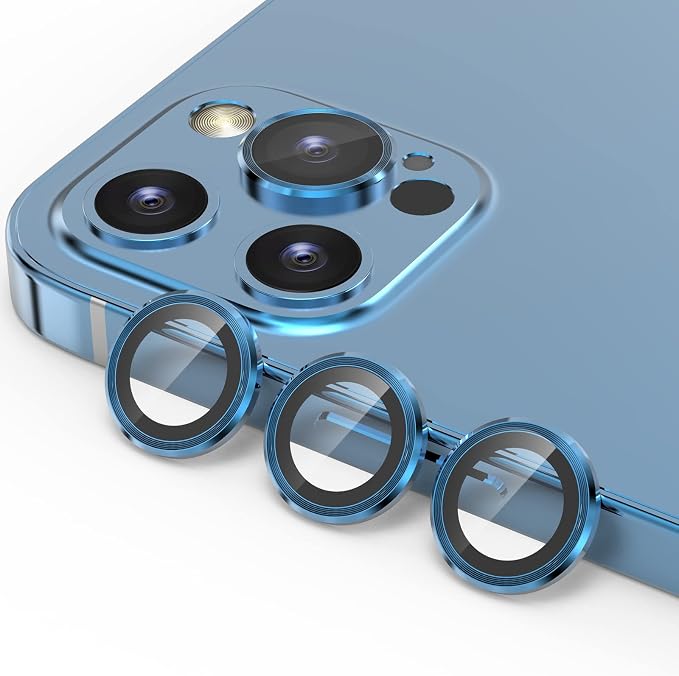 YWXTW [1 SET Camera Lens Protector Compatible with iPhone 12 Pro Max 6.7 inch, [Installation Tray] Aluminum Alloy Tempered Glass Camera Circle Cover by YWXTW