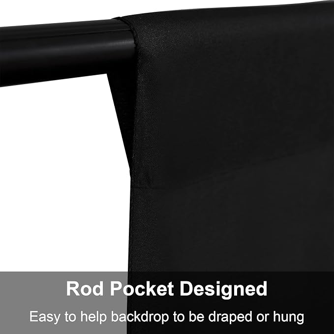 Joccun 6X9FT Black Backdrop Background for Photography,Polyester Backdrop Curtain Background Screen for Photography,Photoshoot,Video Recording,Studio(6X9ft,Black) - Image 5