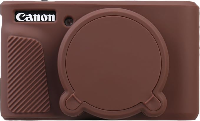 BOVKE Silicone Camera Case for Canon PowerShot SX740 / SX730 Digital Camera, SX740 HS Soft Protective Case Cover Rubber Camera Slim Fit Sleeve with Removable Lens Cover, Brown by BOVKE