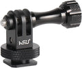 HSU Aluminum Cold Shoe Mount Adapter, 1/4”-20 Screw Hole Tripod Mount | for GoPro Hero 13/12/11/10/9/8/7/6, DJI Osmo Action AKASO, Applicable for Tripod Selfie Stick Monopod and DSLR Camera Flash by HSU