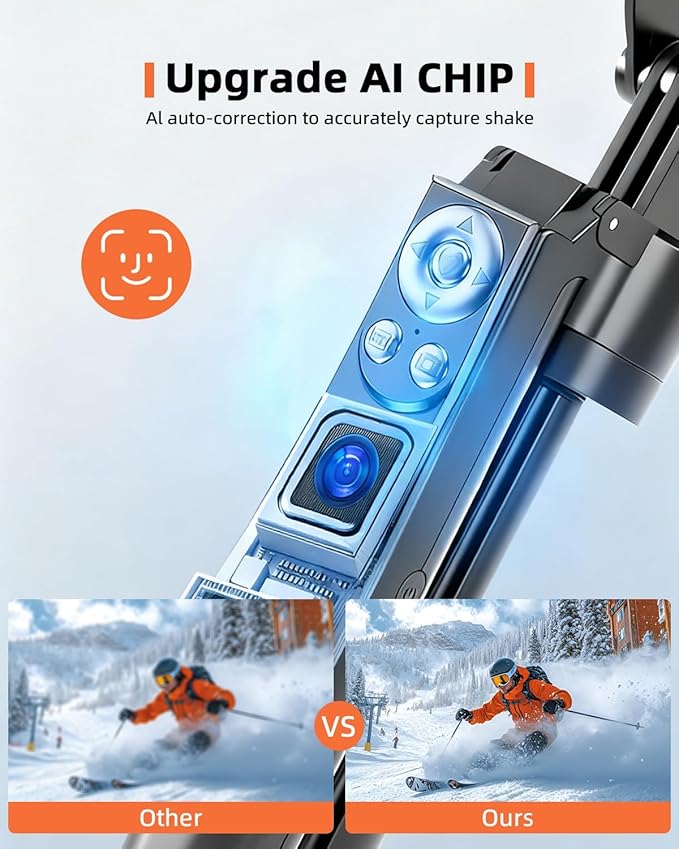 Auto Face Tracking Selfie Stick Tripod for iPhone with Light 360° Rotation That Follows Your Movement 63" Camera Tripod Stand with Remote for Content Creator Vlog Live Stream Video Recording - Image 2