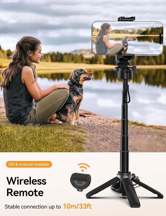 Takerers Portable Selfie Stick Tripod with Remote【Pocket Size】 4-in-1 Extendable Cell Phone Tripod【360° Rotation】 Mini Selfie Stick for iPhone Android Phone Holder for Video Recording Live Streaming - Image 6