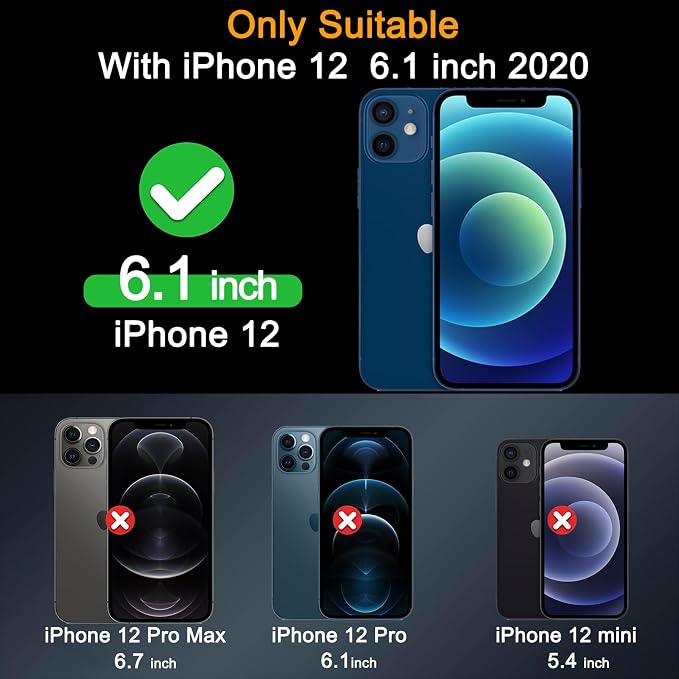 Milomdoi Screen Protector for Apple iPhone 12, Tempered Glass | 3+3 Pack, 9H+ Hardness, Camera Lens Protector, Military Grade Shatterproof, Easy Installation, No Bubbles, Case Friendly - Image 2