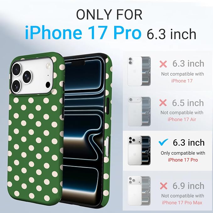TPU Phone Case for iPhone 17 Pro, MagSafe Wireless Charging Compatible, Shockproof Slim Fit Protective Cover with Anti-Yellowing & Raised Camera Protection (Point 1, iPhone 17 Pro(6.3")) - Image 2