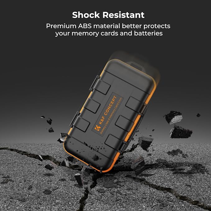 K&F CONCEPT Camera Battery SD Card Holder for 4 SD Cards/6 TF/2 CF/2 XQDs | 2 Slots Battery Storage Case, Water-Resistant Anti-Shock Case for DSLRs, Action Camera Batteries for NP-FZ100, PM02 - Image 8