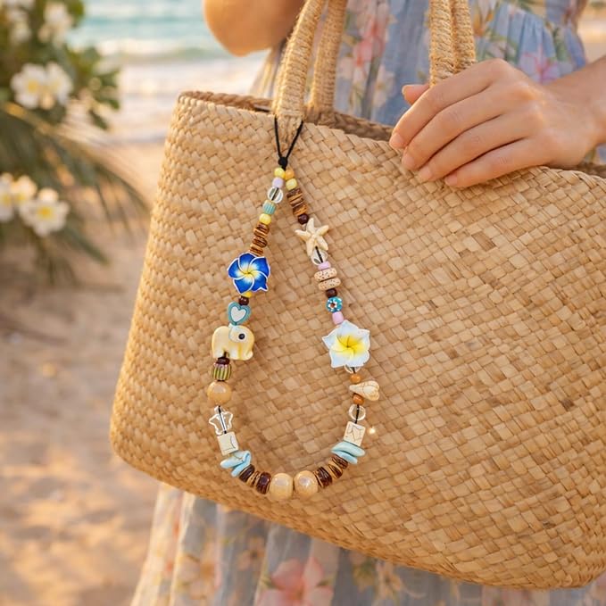 Cute Beaded Camera Wrist Strap for Phone, Digital Camera Charm Lanyard, Pearl Beaded Chain for Bag Keychain Gift - Image 3