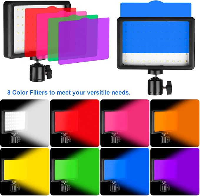 LED Photo Video Light 3-Pack,Dimmable 5600K USB LED Continuous Lighting Kit | Photography Lights with Tripods and Color Filters for Photo Studios, YouTube, TikTok, Video Recording, Game Streaming - Image 4