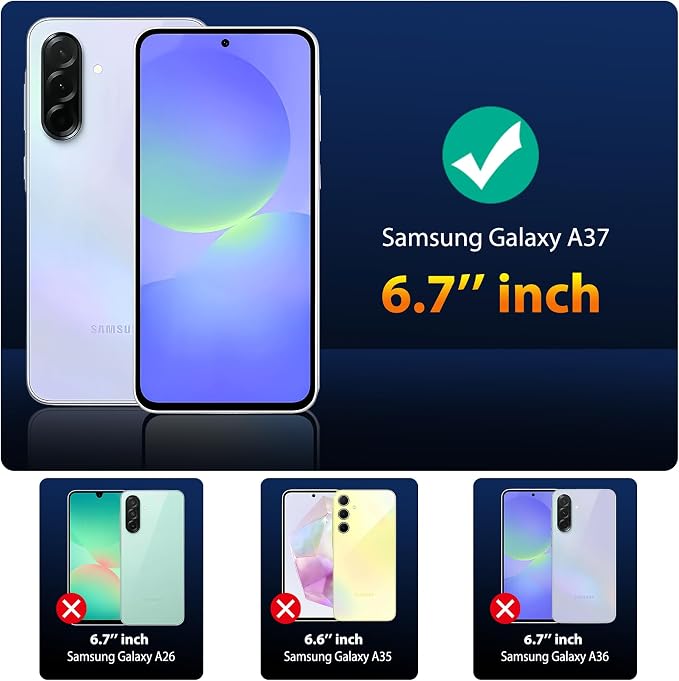 QsmQam 3 Pack Screen Protector for Samsung Galaxy A37 5G + 3 Pack Camera Lens Protector, Ultra HD Tempered Glass, 9H Hardness, Anti Scratch, Easy Installation - Case Friendly - Image 2