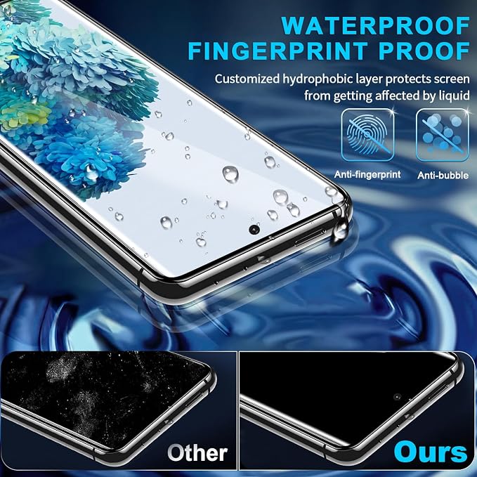 3 Pack Galaxy S20 Screen Protector, HD Clear Tempered Glass, Fingerprint Unlock, 3D Curved, Scratch Resistant, No Bubble for Samsung Galaxy S20 5G Glass Screen Protector - Image 5