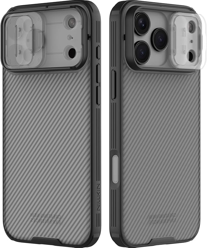 Nillkin Camshield Case for iPhone 17 Pro Max Case, [Built-in Dual Camera Cover][Slim Profile] [Military Grade Drop Protection] Shockproof Bumper Phone Case 6.9 inch 2025 Clear Black by Nillkin