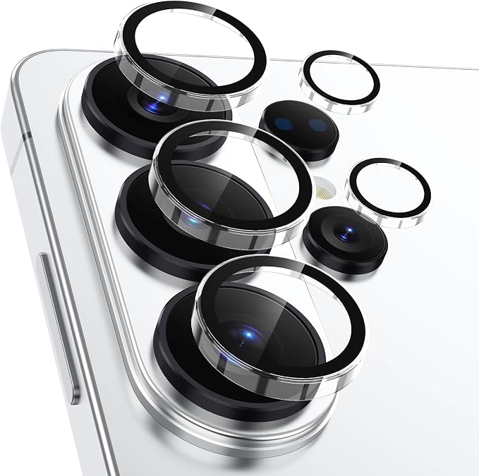 Meshine for Samsung Galaxy S26 Ultra Camera Lens Protector,Scratch Proof,Strong Adsorption,9H Hardness with Metal Ring Camera Cover,Ultra Thin Case Friendly, Accessories Lens Protector,Clear by Meshine