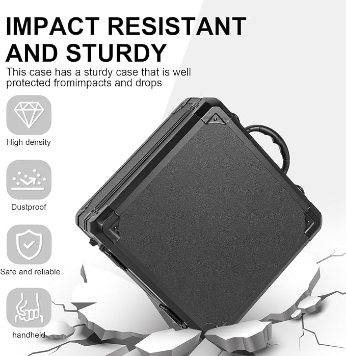 Protective Hard Case Shockproof Water-resistant with Customized DIY Foam Insert fit for Camera, tools, etc, 12.2 X 12.2 X 4.5-Inch - Image 5
