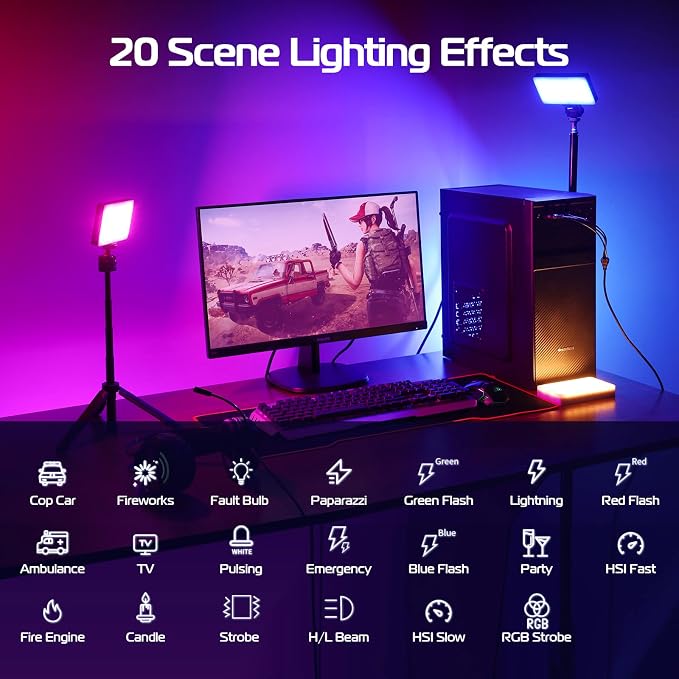 ULANZI LT002 RGB Video Light, Portable LED Camera Light Panel 0-360 Full Color, CRI 95+ 2500-9000K LED Video Light, 4000mAh Rechargeable LED DSLR Lighting for Vlogging, Photography, Video Recording - Image 5