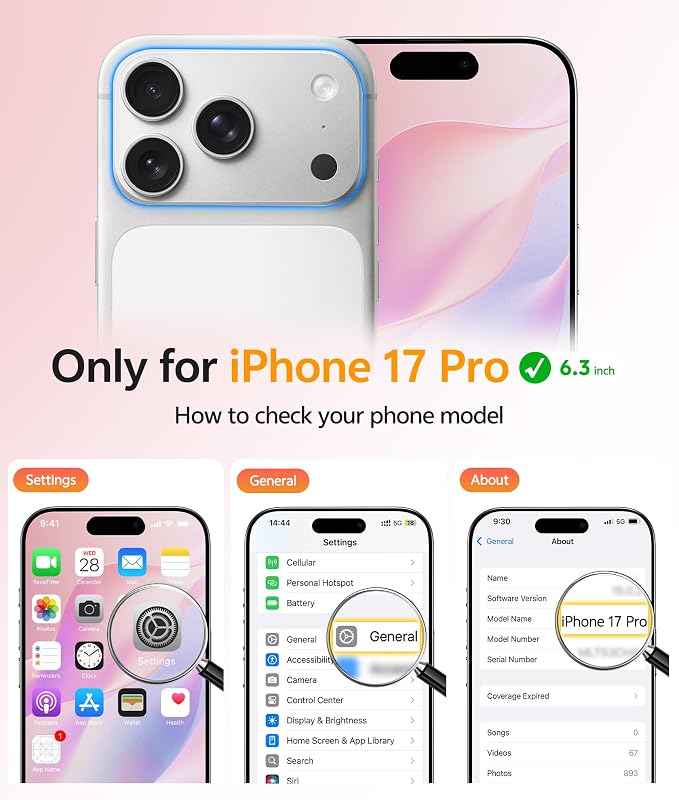 FNTCASE for iPhone 17 Pro Case, Fit for Magsafe, Screen Protector | Full Camera Protection, Translucent Matte, 14FT Military Grade Drop Proof, Shockproof Protective Phone Cover, Light Pink - Image 2