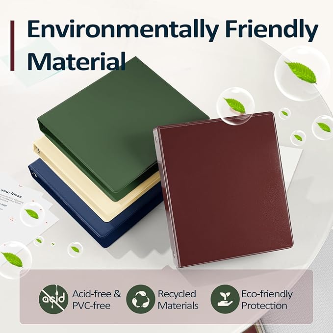 BinderX 3 Ring Binder 1.5 Inch, 1.5" Clear View Binder, Olive Green, Letter | Extra Durable, PVC-Free, Customizable, Interior Pockets, 325-Sheet Capacity, Eco-Friendly, Reinforced Hinge, School, Office - Image 2