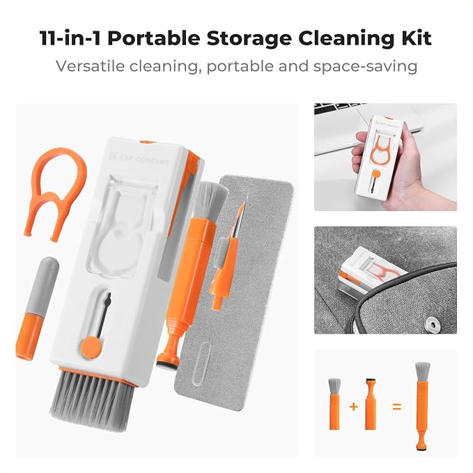 K&F CONCEPT Newly Upgraded 11-in-1 Keyboard Cleaning Kit，Multi-Device Tool | Remove Dirt In Crevices and Holes,Clean Oil and Fingerprints,Safe Mild Cleaner Has Anti-Stain Power,Protects Coatings,MM01 - Image 2