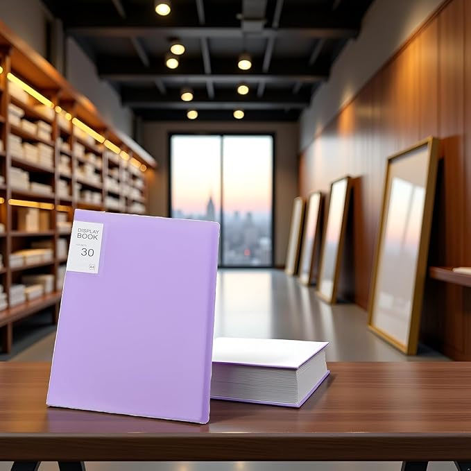 Purple Diamond Storage Book - A4 Portfolio Folder for 60 Picture Pics, 30 Pages, Art Portfolio Presentations Folder - 12.2x9.1in - Image 3