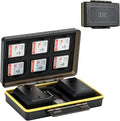 JJC Sony NP-FZ100 NP-FW50 Battery SD Memory Card Case Holder for 6 SD 2 Battery, Water-Resistant & Shockproof, Camera Battery Storage Organizer Box for Sony A9 III III A7RIV A7RIII A7III A7SIII A1 by JJC