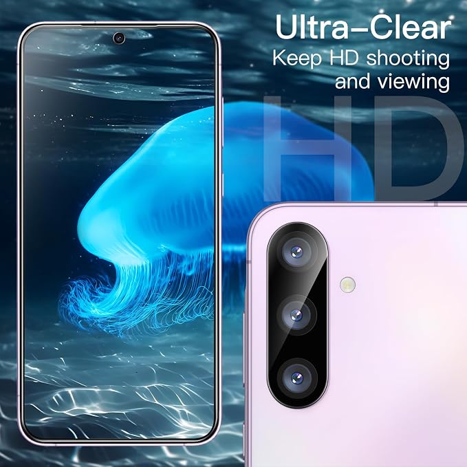 JETech Screen Protector for Galaxy A35, with Camera Lens Protector, 2+2Pack | HD Clear Tempered Glass, Anti-Scratch Protection - Image 5
