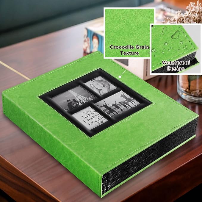 Ywlake Photo Album 4x6 500 Pockets Photos, Extra Large Capacity Family Wedding Picture Albums Holds 500 Horizontal and Vertical Photos Green - Image 3