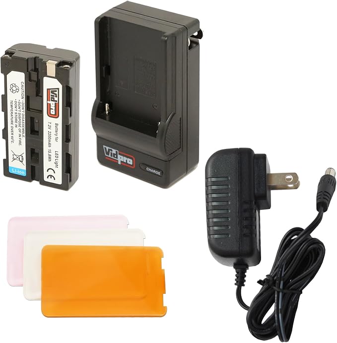 Vidpro LED-330 Photo and Video Light Kit - On Camera Panel LED Light - Adjustable and Dimmable Light Fits Cameras Video Camcorders and DLSR w/Hot Shoe Includes Rechargeable Battery Diffuser and More - Image 5