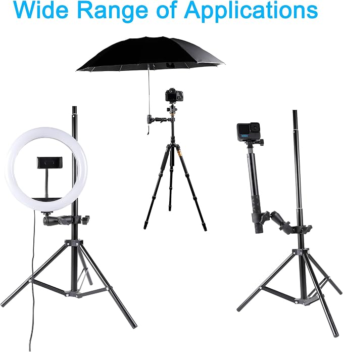 Double Clamp Camera Mount Bracket,Monitor Magic Socket Arm w/1/4"-20 Ball Head for Desk Photo Studio Light Stand, Photography Reflector, Photo Boom Stand, Cross Bars, Umbrella, Insta360 Accessories - Image 6