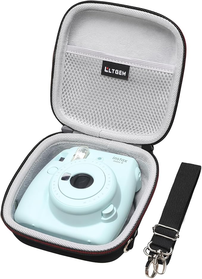 LTGEM Case Compatible with Fujifilm Instax Mini 13/12 Instant Camera, Black | Fits Instant Camera 11/10/9/8/7/7+ and FUJIFILM Instax Mini Instant Flim with Shoulder Strap, Case Only by LTGEM